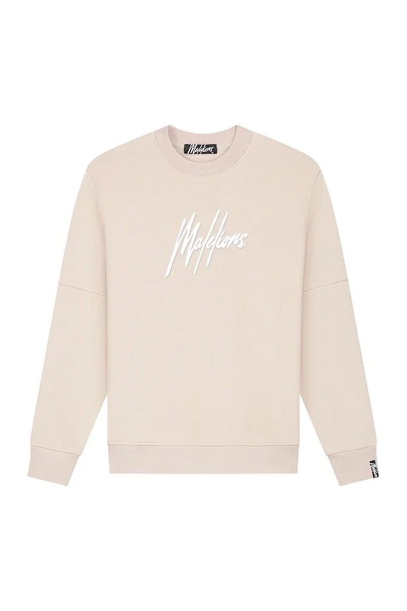 Malelions DUO ESSENTIALS SWEATER bruin/beige-1 1