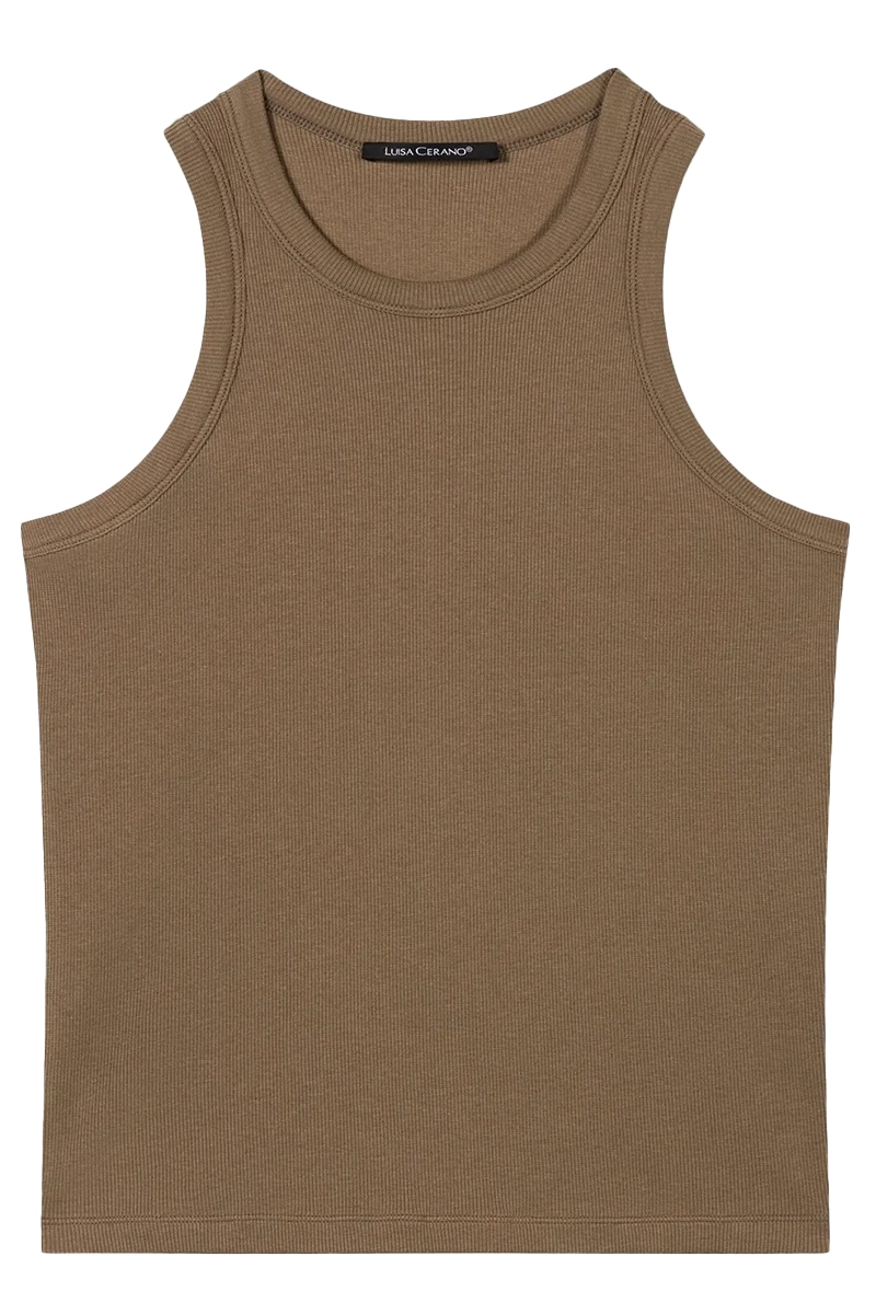 Luisa Cerano Tanktop in Ripp-Optik tobacco 1