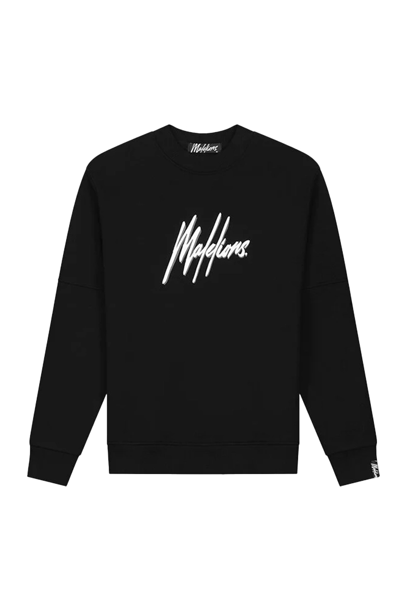 Malelions DUO ESSENTIALS SWEATER Zwart-1 1