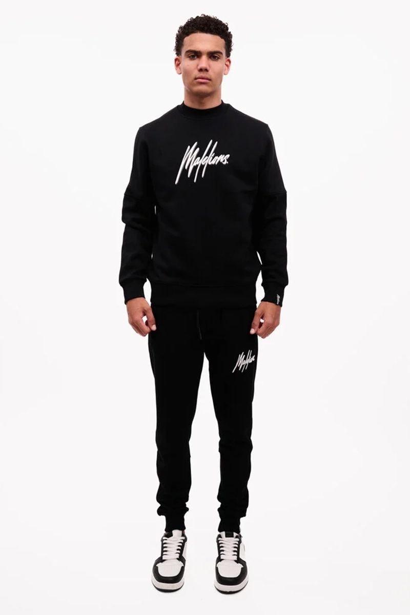 Malelions DUO ESSENTIALS SWEATER Zwart-1 2