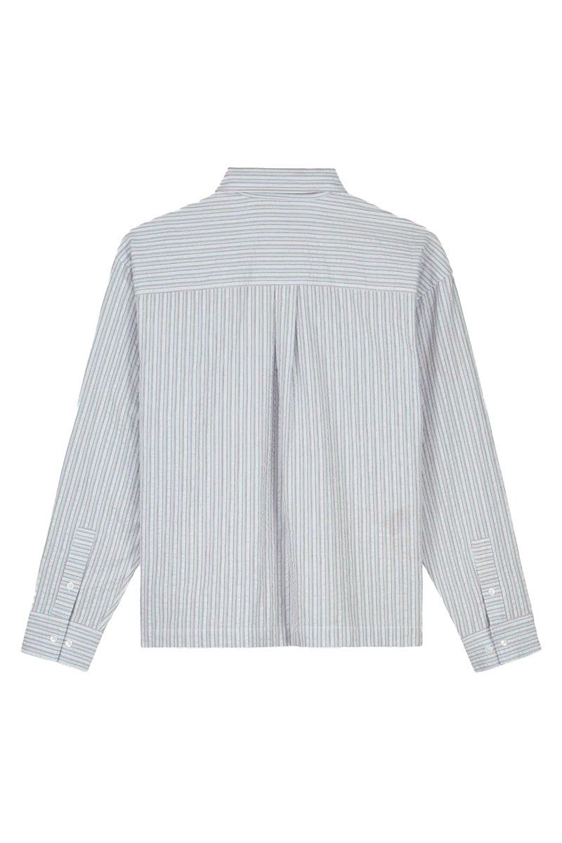 Olaf Hussein OLAF SEERSUCKER BOXY SHIRT Blauw-1 4