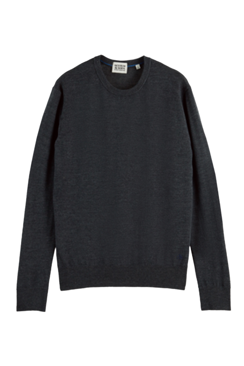 Scotch & Soda Essentials - Crewneck pullover in M Graphite Melange 1
