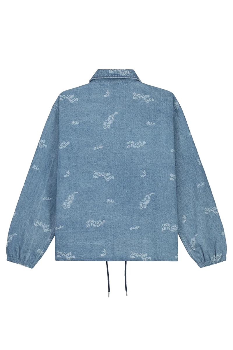 Olaf Hussein WAVY AOP DENIM COACH JACKET Blauw-1 3