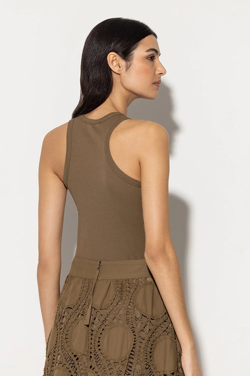 Luisa Cerano Tanktop in Ripp-Optik tobacco 4