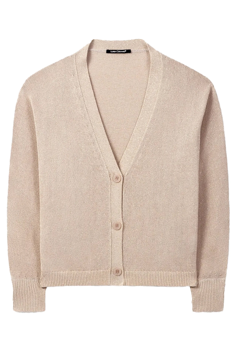 Luisa Cerano Cardigan in Parallelo-Optik cashew 1