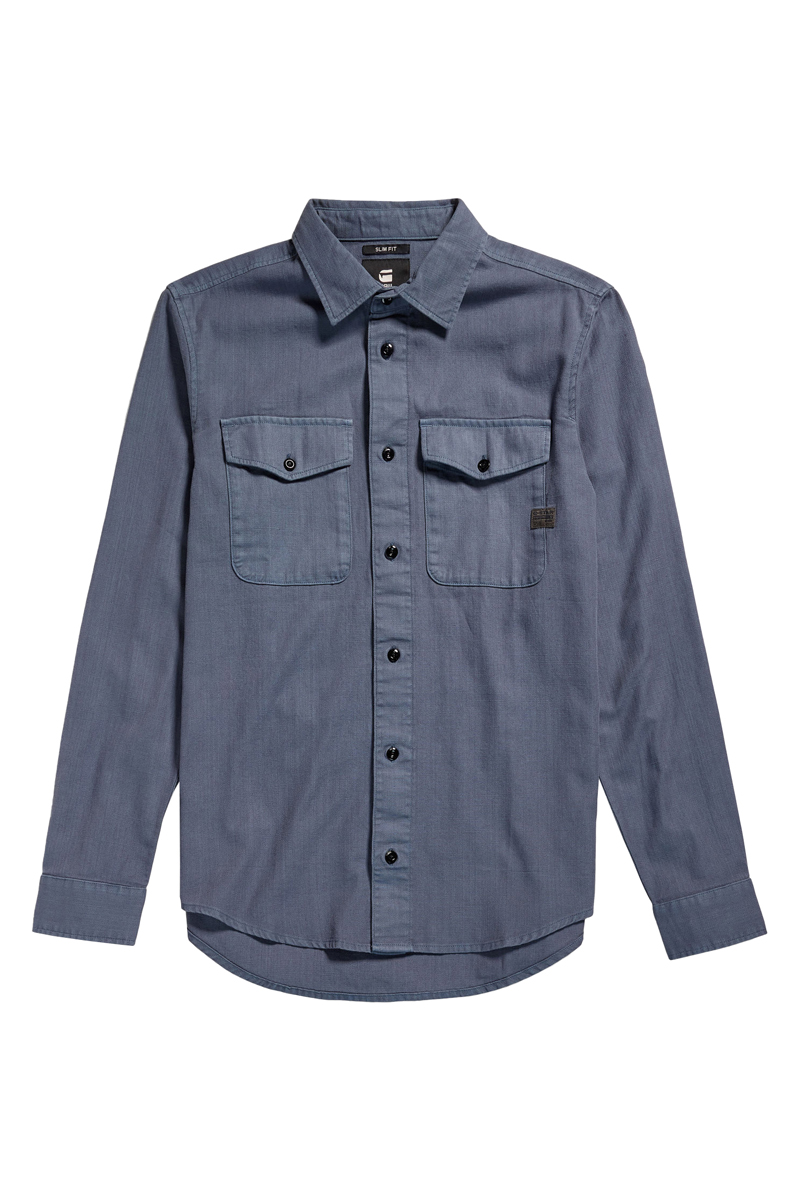 G-Star Marine Slim shirt l\s Blauw-1 1