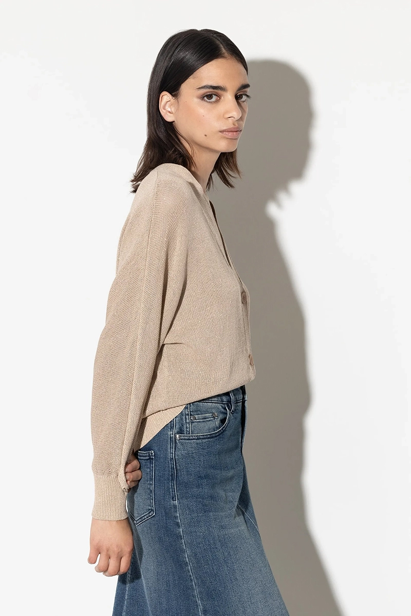 Luisa Cerano Cardigan in Parallelo-Optik cashew 5