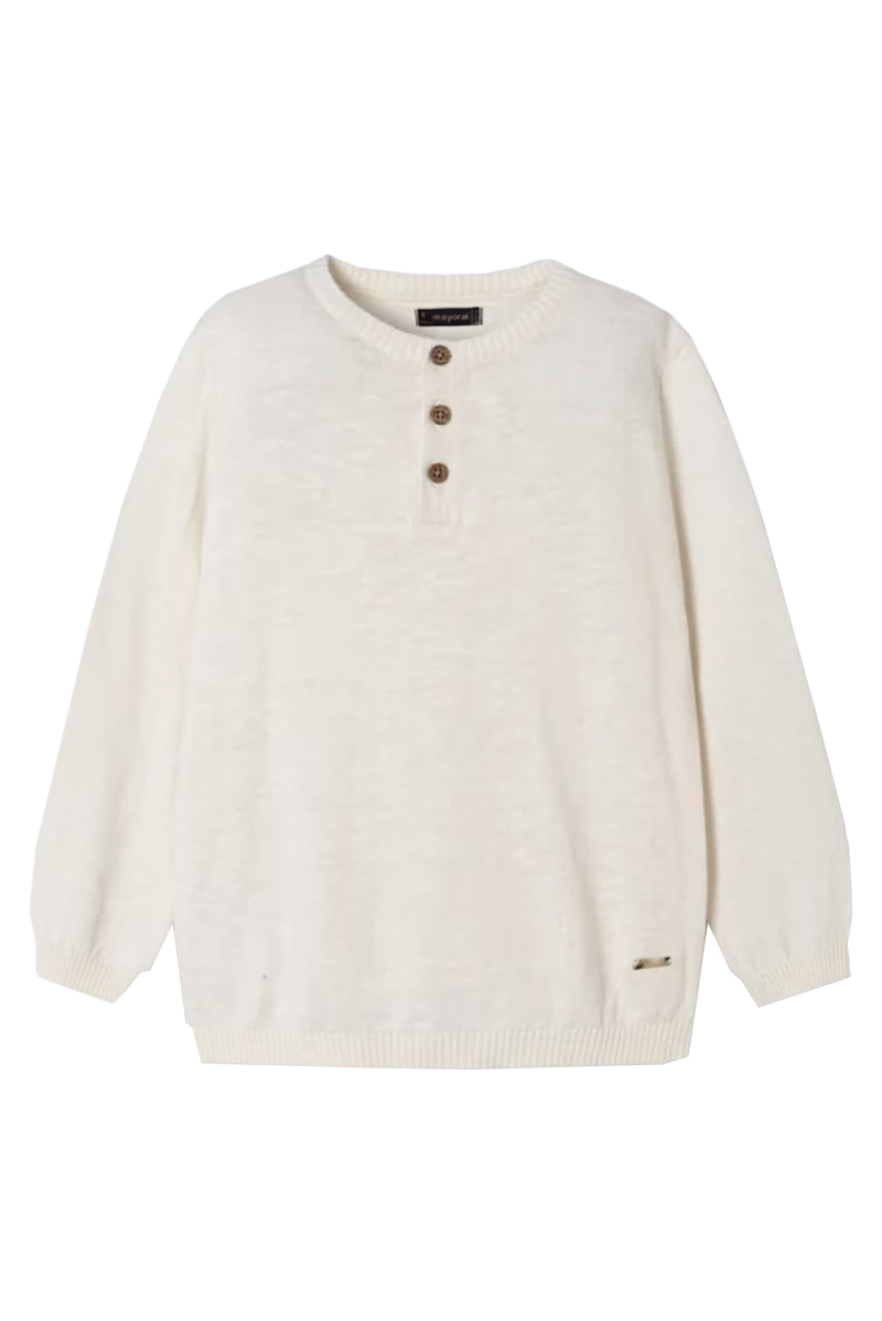 Mayoral Linen cotton sweater Ecru-1 1